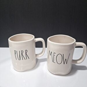 Rae Dunn Artisan Collection Coffee Mugs- PURR and MEOW